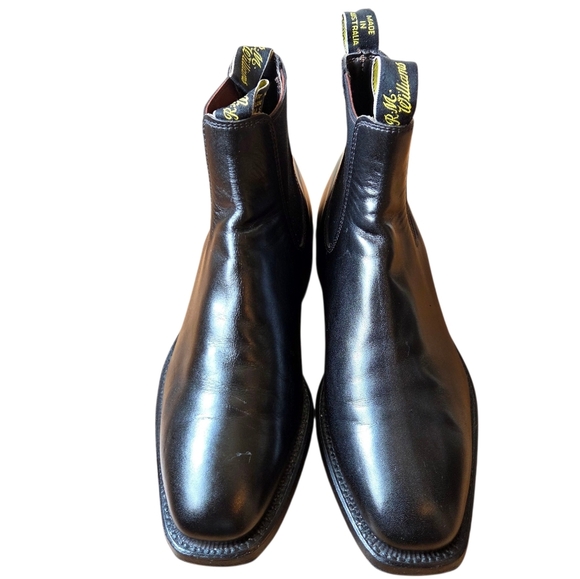 R.M. Williams Comfort Craftsman Men's Black Yearling Leather Ankle Boots Sz US 8 - Picture 2 of 16